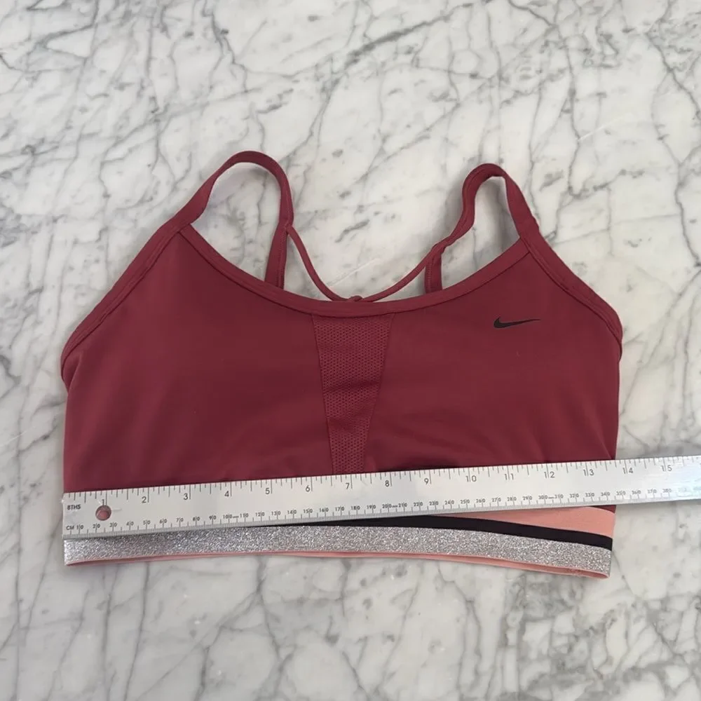 Nike Indy Glam Dunk Pink/Red Sports Bra Sz L